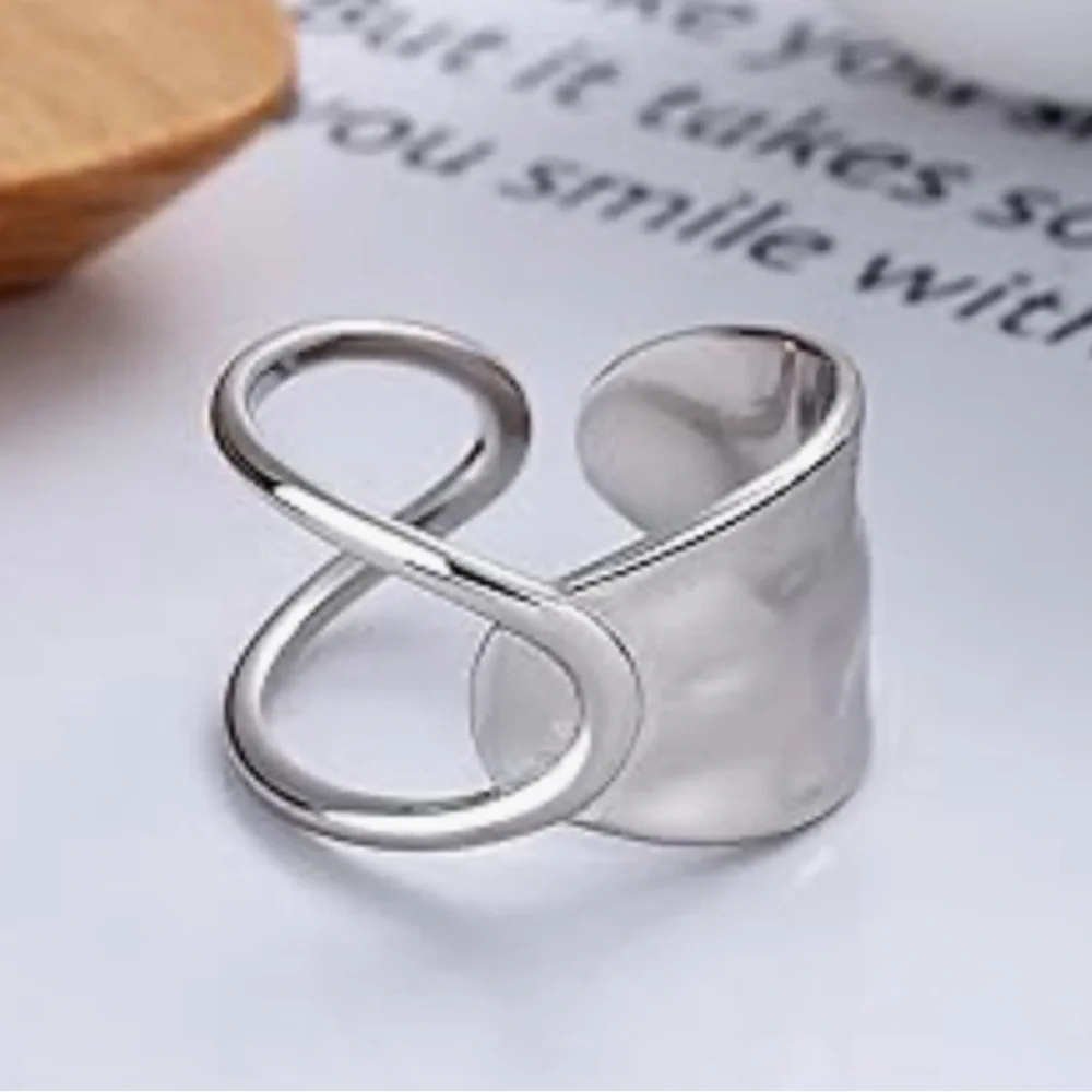 NEW Large 925 Sterling Silver Band‎ Ring, Adjustable